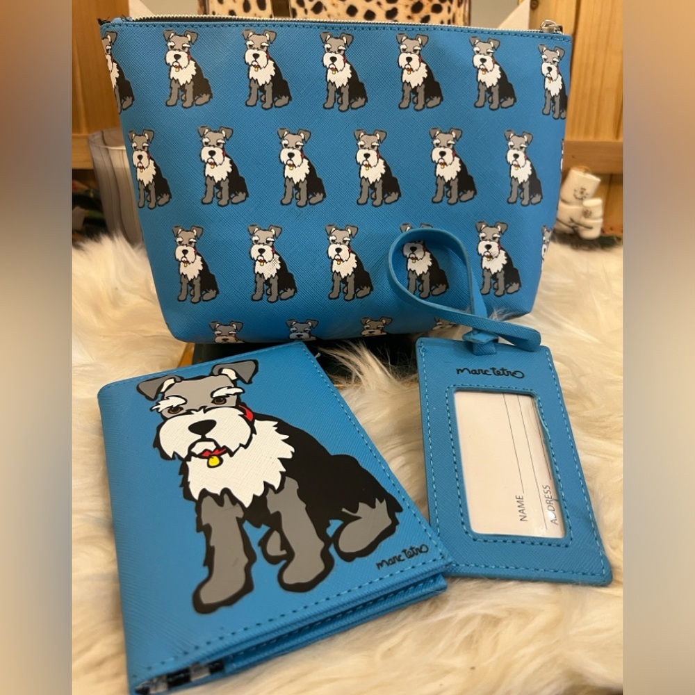 Marc Tetro Schnauzer 3 PC Travel Set in Blue